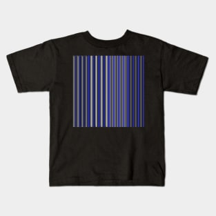 Blue and grey stripe pattern Kids T-Shirt